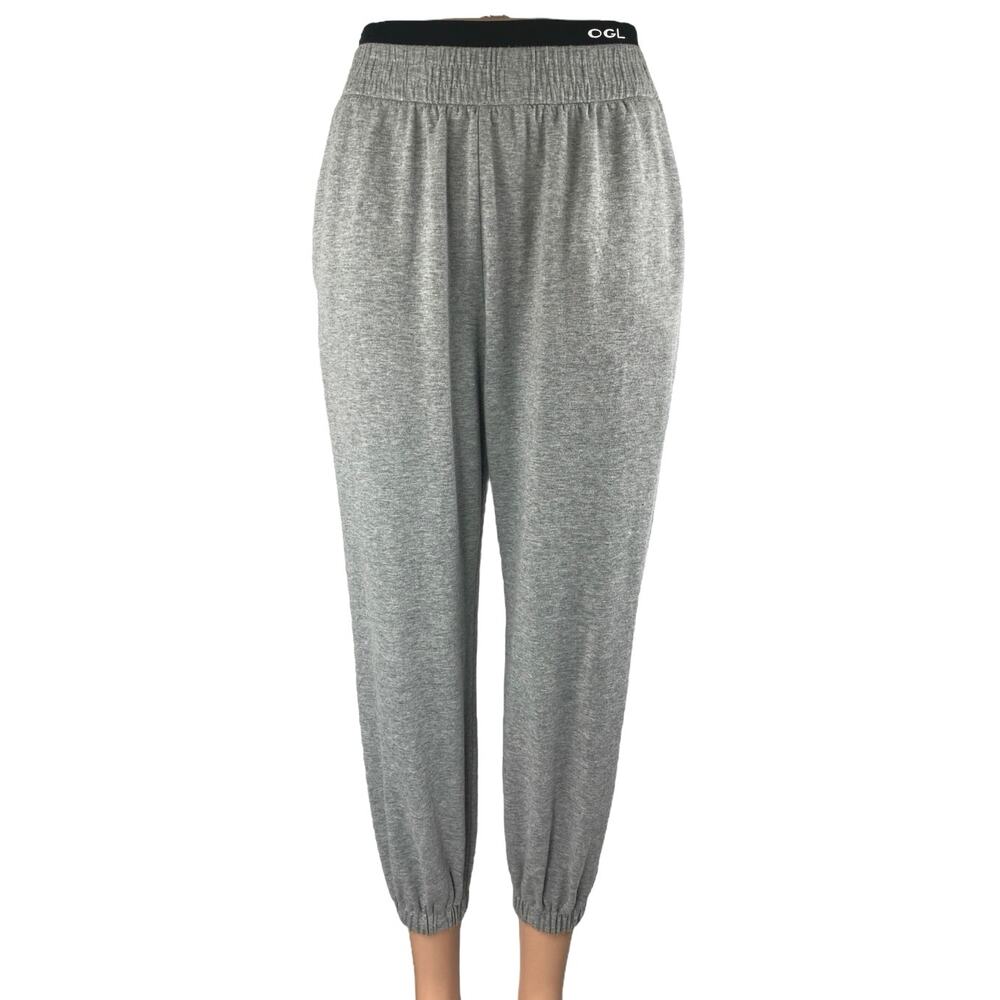 OGL Women's Gray High Rise Double Waistband Tapered Jogger Sweat Pants Size S